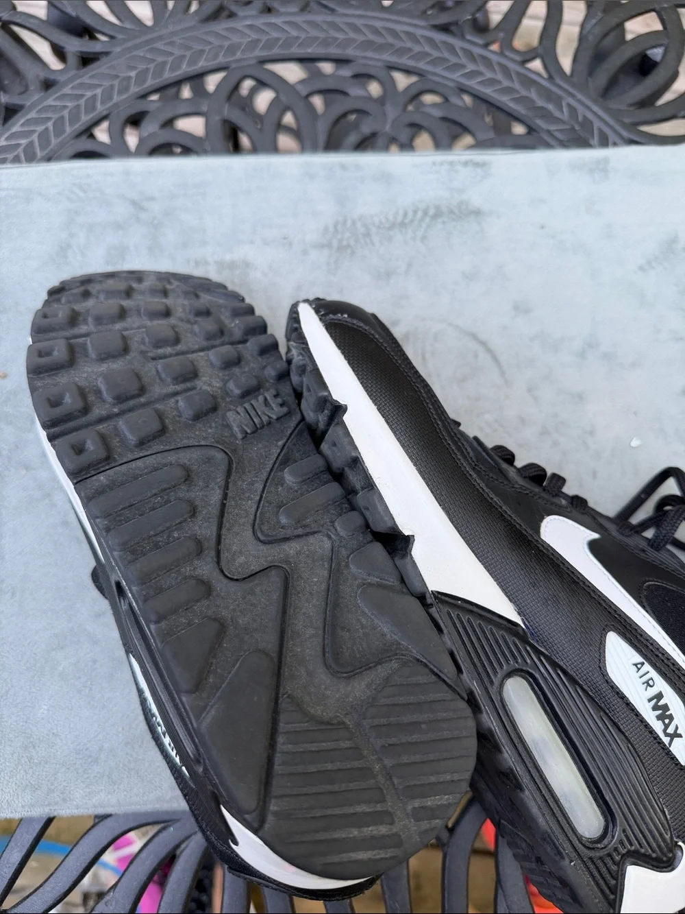 Nike Men’s Black and White Air Max Running Sneakers
